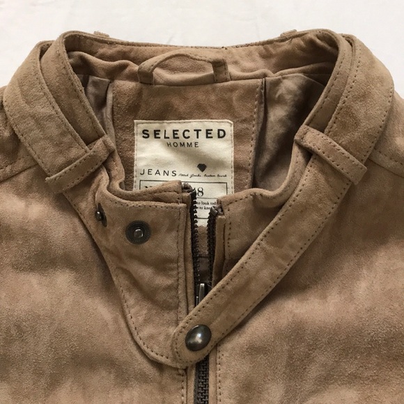 Selected Homme Aviator Jacket Suede Selected Homme Suede Leather